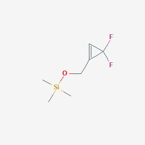 molecular formula C7H12F2OSi B2369868 ((3,3-Difluorocycloprop-1-en-1-yl)methoxy)trimethylsilane CAS No. 2228435-98-9