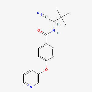 molecular formula C18H19N3O2 B2369877 N-(1-cyano-2,2-dimethylpropyl)-4-(pyridin-3-yloxy)benzamide CAS No. 1384608-11-0