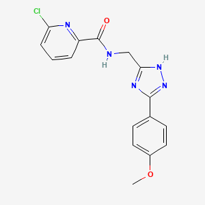 molecular formula C16H14ClN5O2 B2369919 6-Chloro-N-[[3-(4-methoxyphenyl)-1H-1,2,4-triazol-5-yl]methyl]pyridine-2-carboxamide CAS No. 1436057-41-8
