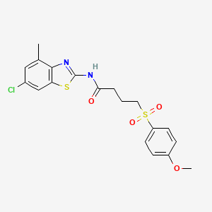 N-(6-chloro-4-methylbenzo[d]thiazol-2-yl)-4-((4-methoxyphenyl)sulfonyl)butanamide