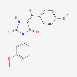(5E)-5-(4-methoxybenzylidene)-3-(3-methoxyphenyl)-2-thioxoimidazolidin-4-one