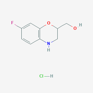 (7-fluoro-3,4-dihydro-2H-1,4-benzoxazin-2-yl)methanol hydrochloride