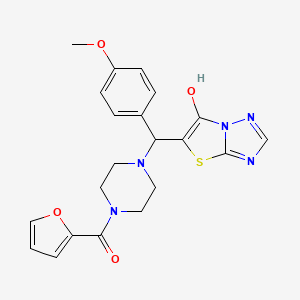 Furan-2-yl(4-((6-hydroxythiazolo[3,2-b][1,2,4]triazol-5-yl)(4-methoxyphenyl)methyl)piperazin-1-yl)methanone