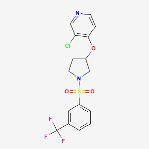 3-Chloro-4-((1-((3-(trifluoromethyl)phenyl)sulfonyl)pyrrolidin-3-yl)oxy)pyridine