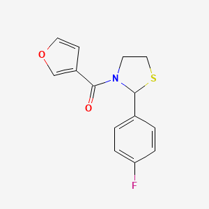[2-(4-Fluorophenyl)-1,3-thiazolidin-3-yl]-(furan-3-yl)methanone