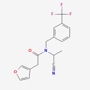N-(1-Cyanoethyl)-2-(furan-3-yl)-N-[[3-(trifluoromethyl)phenyl]methyl]acetamide