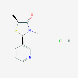 molecular formula C10H13ClN2OS B236997 (2R,5S)-3,5-Dimethyl-2-pyridin-3-yl-1,3-thiazolidin-4-one;hydrochloride CAS No. 130841-70-2