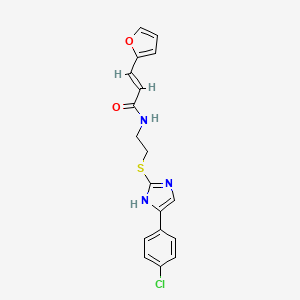 (E)-N-(2-((5-(4-chlorophenyl)-1H-imidazol-2-yl)thio)ethyl)-3-(furan-2-yl)acrylamide