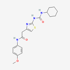 molecular formula C19H24N4O3S B2369993 2-(2-(3-cyclohexylureido)thiazol-4-yl)-N-(4-methoxyphenyl)acetamide CAS No. 921493-14-3