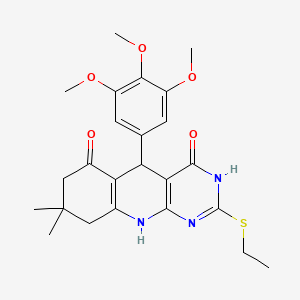 2-(ethylthio)-8,8-dimethyl-5-(3,4,5-trimethoxyphenyl)-7,8,9,10-tetrahydropyrimido[4,5-b]quinoline-4,6(3H,5H)-dione