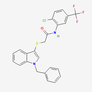 2-(1-benzylindol-3-yl)sulfanyl-N-[2-chloro-5-(trifluoromethyl)phenyl]acetamide