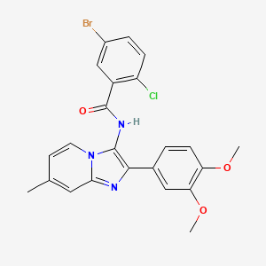 5-bromo-2-chloro-N-[2-(3,4-dimethoxyphenyl)-7-methylimidazo[1,2-a]pyridin-3-yl]benzamide