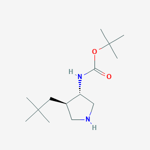 molecular formula C14H28N2O2 B2370029 Tert-butyl N-[(3S,4R)-4-(2,2-dimethylpropyl)pyrrolidin-3-yl]carbamate CAS No. 2209078-46-4