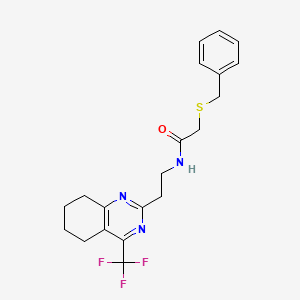 molecular formula C20H22F3N3OS B2370040 2-(benzylthio)-N-(2-(4-(trifluoromethyl)-5,6,7,8-tetrahydroquinazolin-2-yl)ethyl)acetamide CAS No. 1396814-39-3