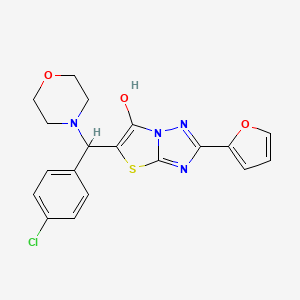 molecular formula C19H17ClN4O3S B2370048 5-((4-Chlorophenyl)(morpholino)methyl)-2-(furan-2-yl)thiazolo[3,2-b][1,2,4]triazol-6-ol CAS No. 887220-61-3