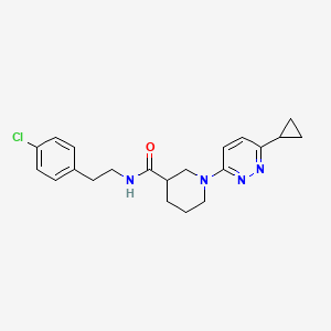 molecular formula C21H25ClN4O B2370050 N-[2-(4-chlorophenyl)ethyl]-1-(6-cyclopropylpyridazin-3-yl)piperidine-3-carboxamide CAS No. 2190365-37-6
