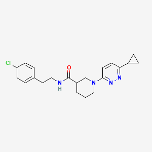 molecular formula C21H25ClN4O B2370050 N-(4-chlorophenethyl)-1-(6-cyclopropylpyridazin-3-yl)piperidine-3-carboxamide CAS No. 2190365-37-6