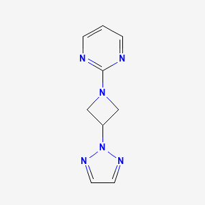 molecular formula C9H10N6 B2370054 2-[3-(Triazol-2-yl)azetidin-1-yl]pyrimidine CAS No. 2415630-35-0