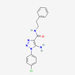 molecular formula C17H16ClN5O B2370068 5-amino-1-(4-chlorophenyl)-N-(2-phenylethyl)-1H-1,2,3-triazole-4-carboxamide CAS No. 929864-12-0
