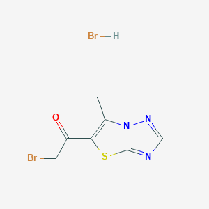 molecular formula C7H7Br2N3OS B2370079 2-Bromo-1-(6-methylthiazolo[3,2-b][1,2,4]triazol-5-yl)ethanone hydrobromide CAS No. 187597-19-9
