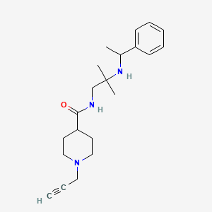 molecular formula C21H31N3O B2370094 N-{2-methyl-2-[(1-phenylethyl)amino]propyl}-1-(prop-2-yn-1-yl)piperidine-4-carboxamide CAS No. 1333699-12-9