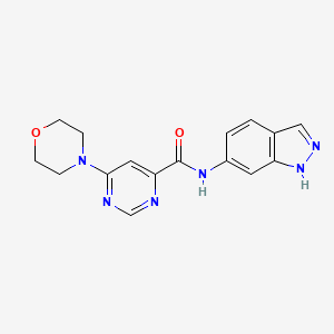 molecular formula C16H16N6O2 B2370099 N-(1H-indazol-6-yl)-6-morpholinopyrimidine-4-carboxamide CAS No. 1903591-69-4