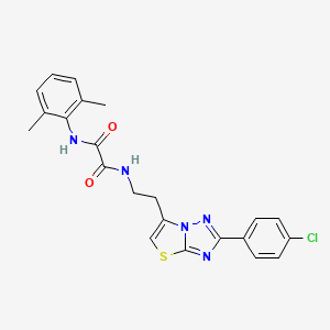molecular formula C22H20ClN5O2S B2370112 N1-(2-(2-(4-chlorophenyl)thiazolo[3,2-b][1,2,4]triazol-6-yl)ethyl)-N2-(2,6-dimethylphenyl)oxalamide CAS No. 894037-20-8
