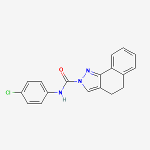 molecular formula C18H14ClN3O B2370113 N-(4-chlorophenyl)-4,5-dihydro-2H-benzo[g]indazole-2-carboxamide CAS No. 339101-43-8