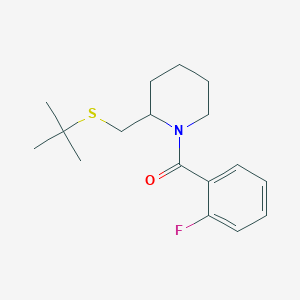 B2370115 (2-((Tert-butylthio)methyl)piperidin-1-yl)(2-fluorophenyl)methanone CAS No. 2034367-11-6