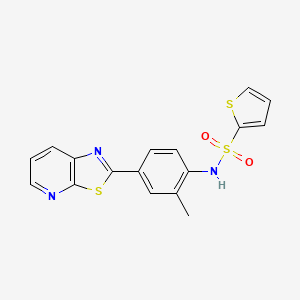 molecular formula C17H13N3O2S3 B2370116 N-(2-METHYL-4-{[1,3]THIAZOLO[5,4-B]PYRIDIN-2-YL}PHENYL)THIOPHENE-2-SULFONAMIDE CAS No. 896679-36-0