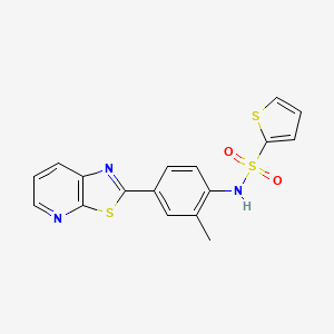 molecular formula C17H13N3O2S3 B2370116 N-(2-methyl-4-thiazolo[5,4-b]pyridin-2-yl-phenyl)thiophene-2-sulfonamide CAS No. 896679-36-0