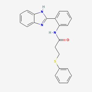 molecular formula C22H19N3OS B2370121 N-[2-(1H-benzimidazol-2-yl)phenyl]-3-phenylsulfanylpropanamide CAS No. 393837-35-9