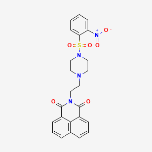 molecular formula C24H22N4O6S B2370124 2-(2-(4-((2-nitrophenyl)sulfonyl)piperazin-1-yl)ethyl)-1H-benzo[de]isoquinoline-1,3(2H)-dione CAS No. 324044-85-1