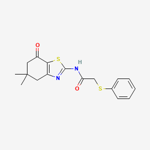 molecular formula C17H18N2O2S2 B2370126 N-(5,5-dimethyl-7-oxo-4,5,6,7-tetrahydro-1,3-benzothiazol-2-yl)-2-(phenylsulfanyl)acetamide CAS No. 600138-69-0