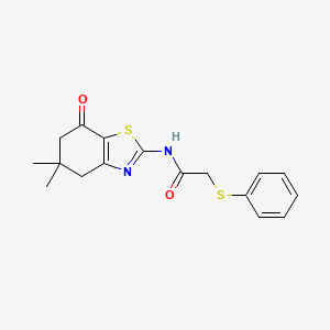 molecular formula C17H18N2O2S2 B2370126 N-(5,5-dimethyl-7-oxo-4,6-dihydro-1,3-benzothiazol-2-yl)-2-phenylsulfanylacetamide CAS No. 600138-69-0