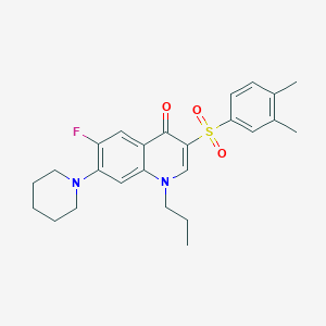 molecular formula C25H29FN2O3S B2370127 3-[(3,4-二甲苯基)磺酰基]-6-氟-7-哌啶-1-基-1-丙基喹啉-4(1H)-酮 CAS No. 892766-72-2