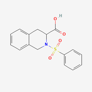 molecular formula C16H15NO4S B2370128 2-(苯磺酰基)-1,2,3,4-四氢异喹啉-3-甲酸 CAS No. 1009266-12-9
