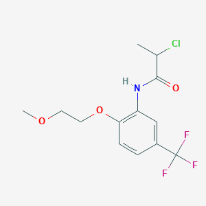 molecular formula C13H15ClF3NO3 B2370129 2-chloro-N-[2-(2-methoxyethoxy)-5-(trifluoromethyl)phenyl]propanamide CAS No. 1155012-50-2
