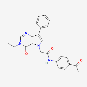molecular formula C24H22N4O3 B2370140 N-(4-acetylphenyl)-2-(3-ethyl-4-oxo-7-phenyl-3,4-dihydro-5H-pyrrolo[3,2-d]pyrimidin-5-yl)acetamide CAS No. 1251698-80-2