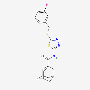molecular formula C20H22FN3OS2 B2370151 N-(5-{[(3-fluorophenyl)methyl]sulfanyl}-1,3,4-thiadiazol-2-yl)adamantane-1-carboxamide CAS No. 392303-30-9