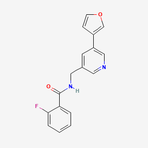 molecular formula C17H13FN2O2 B2370155 2-fluoro-N-((5-(furan-3-yl)pyridin-3-yl)methyl)benzamide CAS No. 2034497-52-2