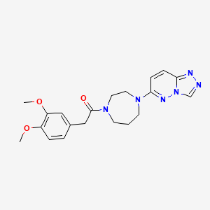 molecular formula C20H24N6O3 B2370180 1-(4-([1,2,4]Triazolo[4,3-b]pyridazin-6-yl)-1,4-diazepan-1-yl)-2-(3,4-dimethoxyphenyl)ethan-1-one CAS No. 2320668-44-6