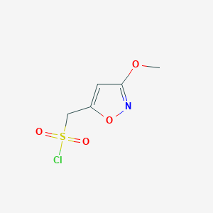 molecular formula C5H6ClNO4S B2370185 (3-Methoxy-1,2-oxazol-5-yl)methanesulfonyl chloride CAS No. 1936145-42-4