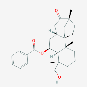 molecular formula C15H18N4O6 B237021 6-Benzoyl-12-methyl-13-oxo-9(12)-9(12)-dihomo-18-podocarpanol CAS No. 136565-26-9