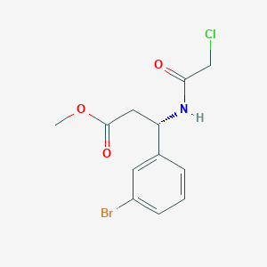 molecular formula C12H13BrClNO3 B2370235 Methyl (3S)-3-(3-bromophenyl)-3-[(2-chloroacetyl)amino]propanoate CAS No. 2223103-79-3