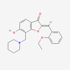 B2370241 2-[(2-Ethoxyphenyl)methylene]-6-hydroxy-7-(piperidylmethyl)benzo[b]furan-3-one CAS No. 869077-40-7