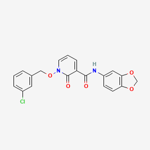 molecular formula C20H15ClN2O5 B2370251 N-(2H-1,3-BENZODIOXOL-5-YL)-1-[(3-CHLOROPHENYL)METHOXY]-2-OXO-1,2-DIHYDROPYRIDINE-3-CARBOXAMIDE CAS No. 852365-19-6