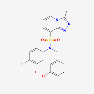 molecular formula C21H18F2N4O3S B2370269 N-(3,4-difluorophenyl)-N-[(3-methoxyphenyl)methyl]-3-methyl-[1,2,4]triazolo[4,3-a]pyridine-8-sulfonamide CAS No. 1251694-98-0