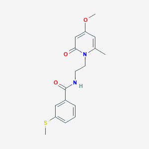 molecular formula C17H20N2O3S B2370286 N-(2-(4-methoxy-6-methyl-2-oxopyridin-1(2H)-yl)ethyl)-3-(methylthio)benzamide CAS No. 1904171-70-5