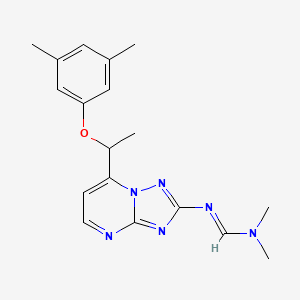 molecular formula C18H22N6O B2370305 N'-[7-[1-(3,5-dimethylphenoxy)ethyl]-[1,2,4]triazolo[1,5-a]pyrimidin-2-yl]-N,N-dimethylmethanimidamide CAS No. 477865-49-9